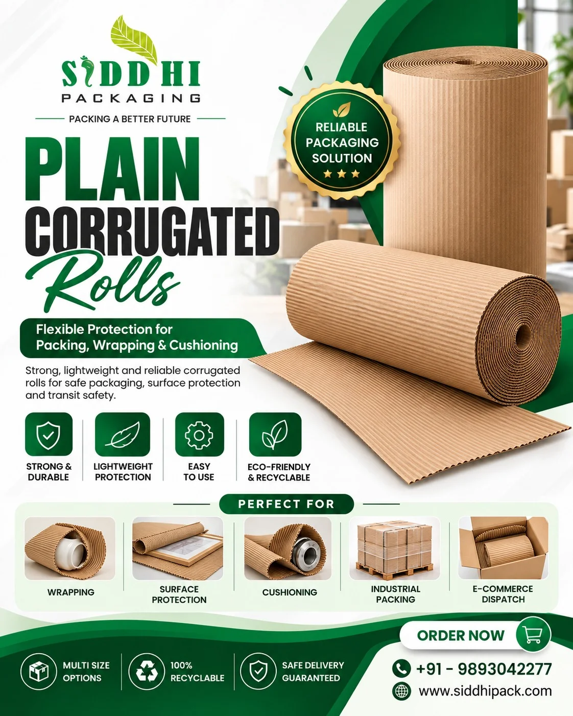 Plain Corrugated Rolls for Packaging in Indore